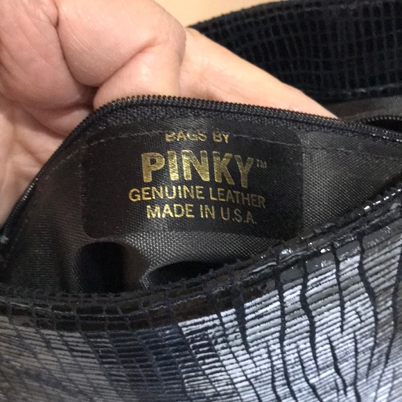 Pinky Handbags - Pinky Genuine Leather Dark Navy Shoulder Bag